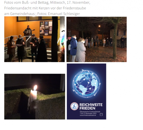 Buß- und Bettag 2021 - Andacht vor dem Gemeindehaus